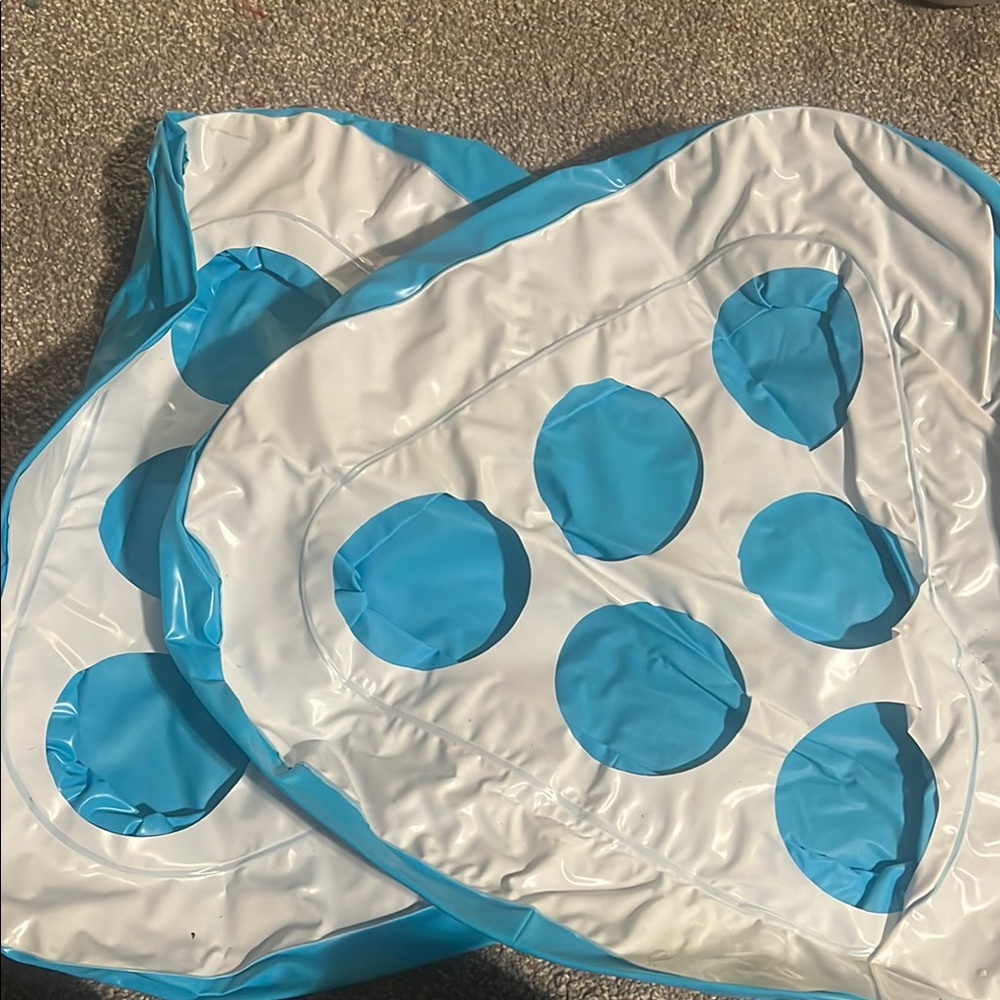 Blue and White Inflatable Pool Pong